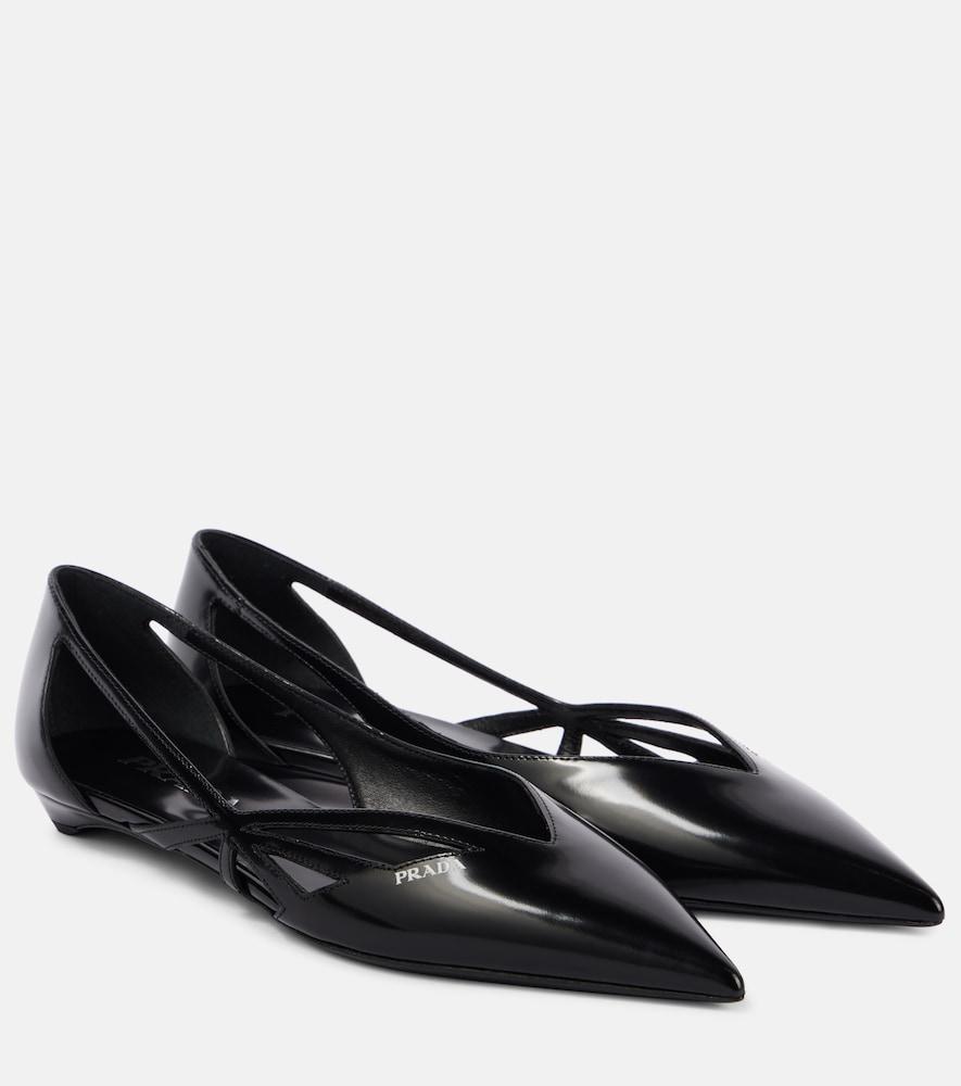 prada leather ballet flats