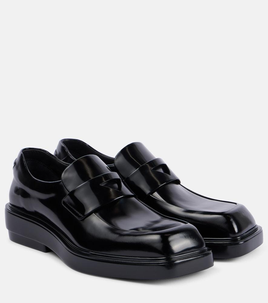 prada leather loafers