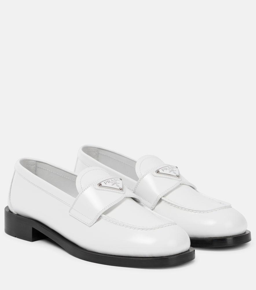 prada leather loafers