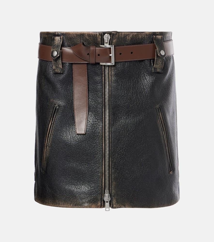 prada leather miniskirt