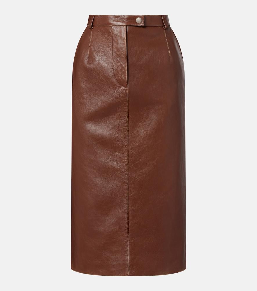 prada leather pencil skirt