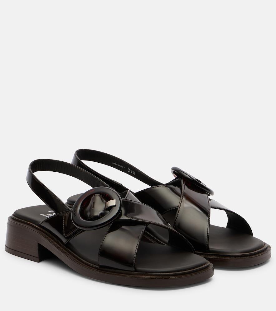 prada leather slingback sandals