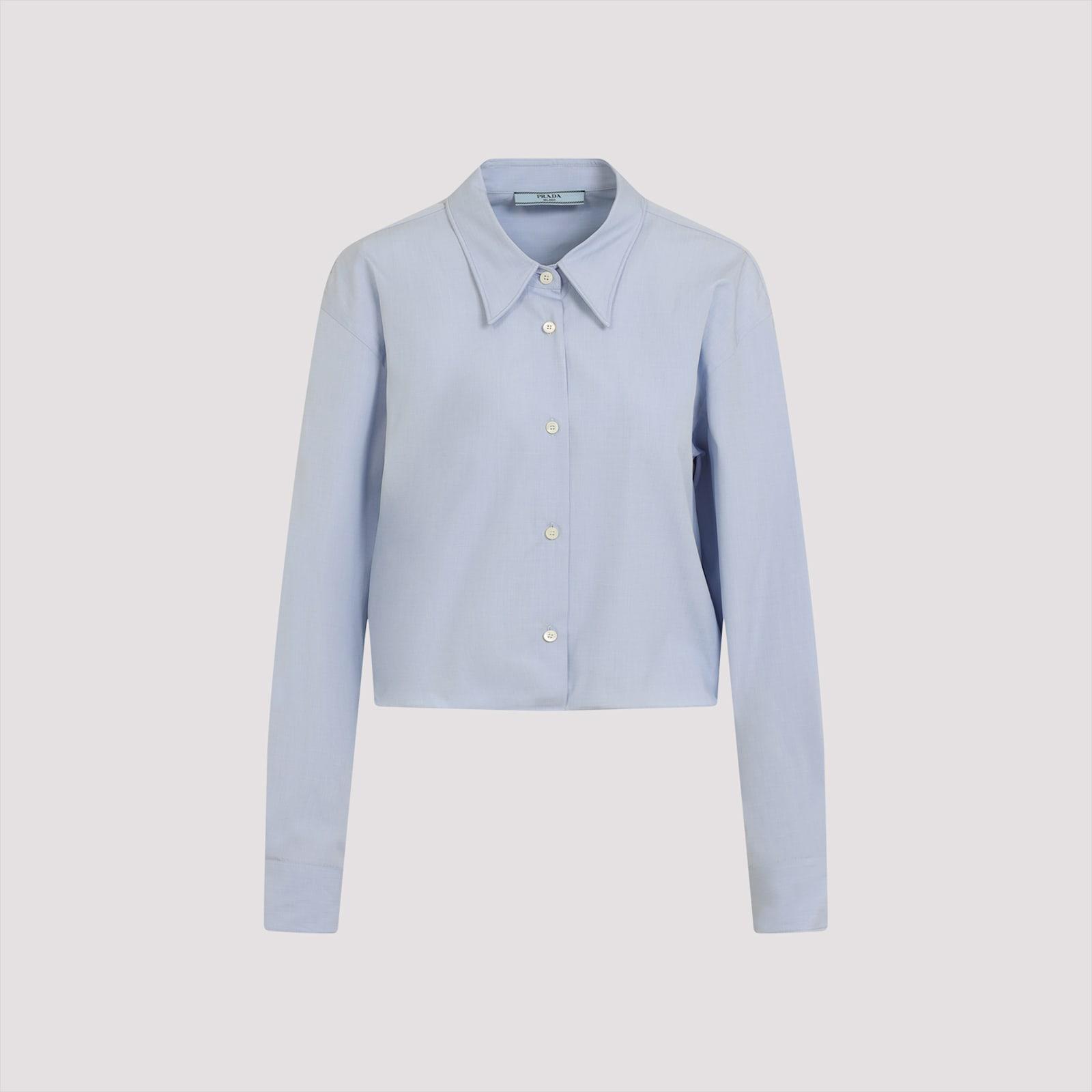 prada light blue poplin shirt