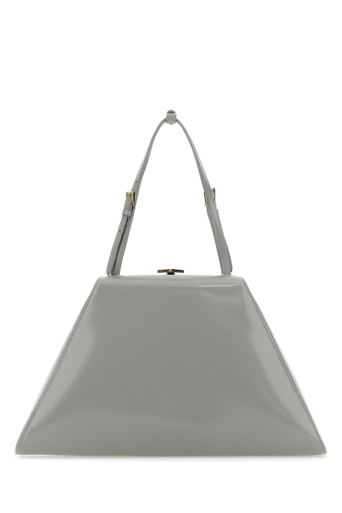 prada light grey leather handbag