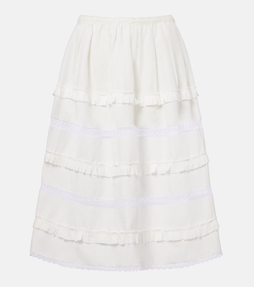prada linen midi skirt