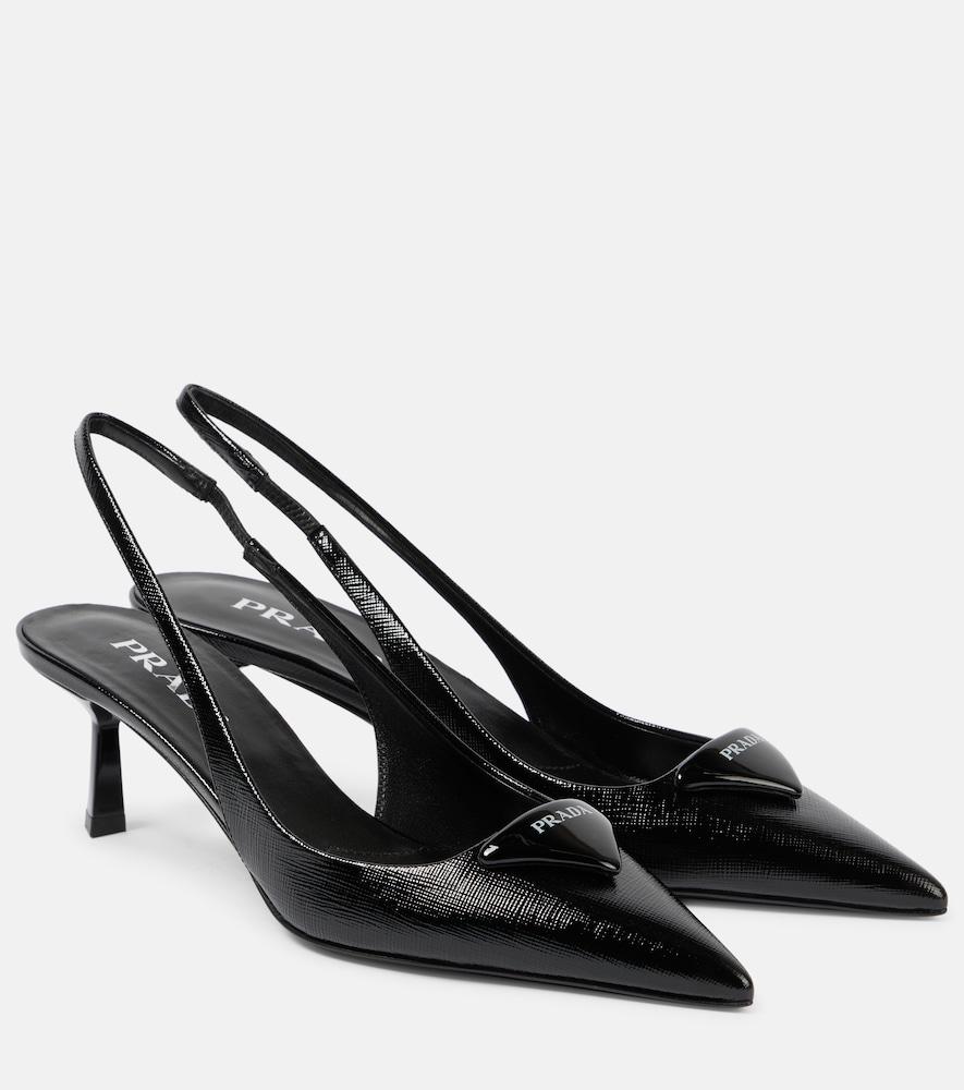 prada logo 55 leather slingback pumps