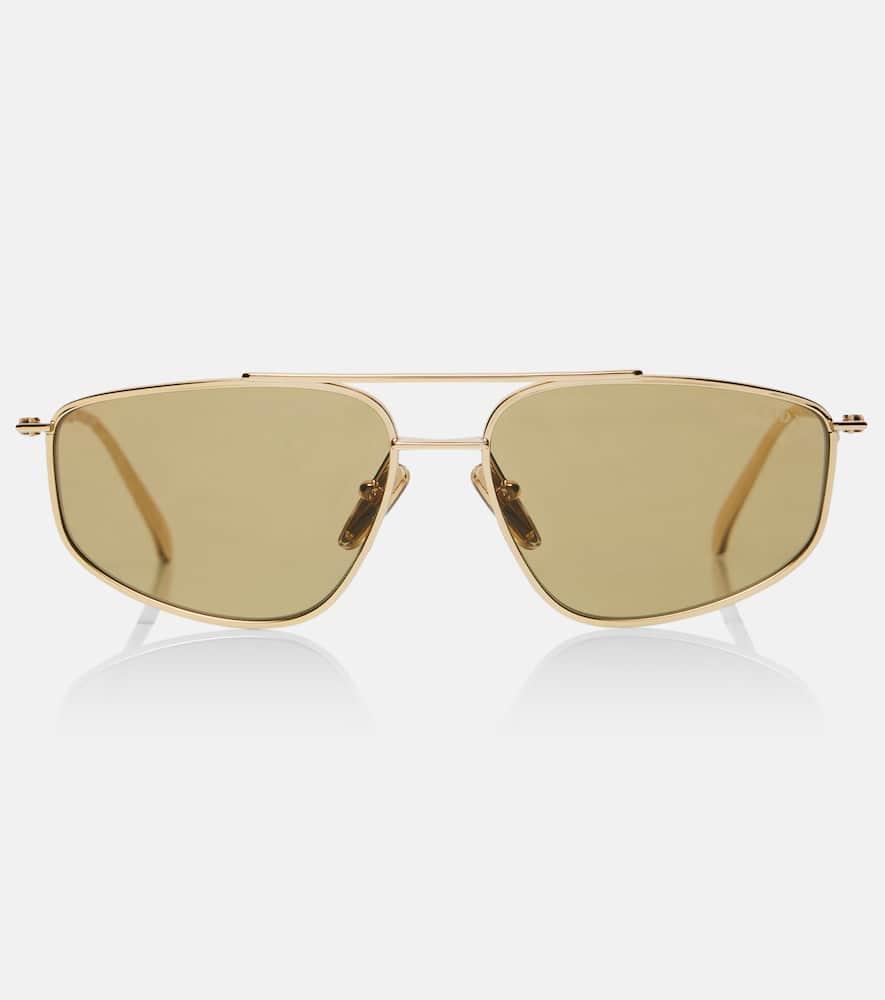 prada logo aviator sunglasses