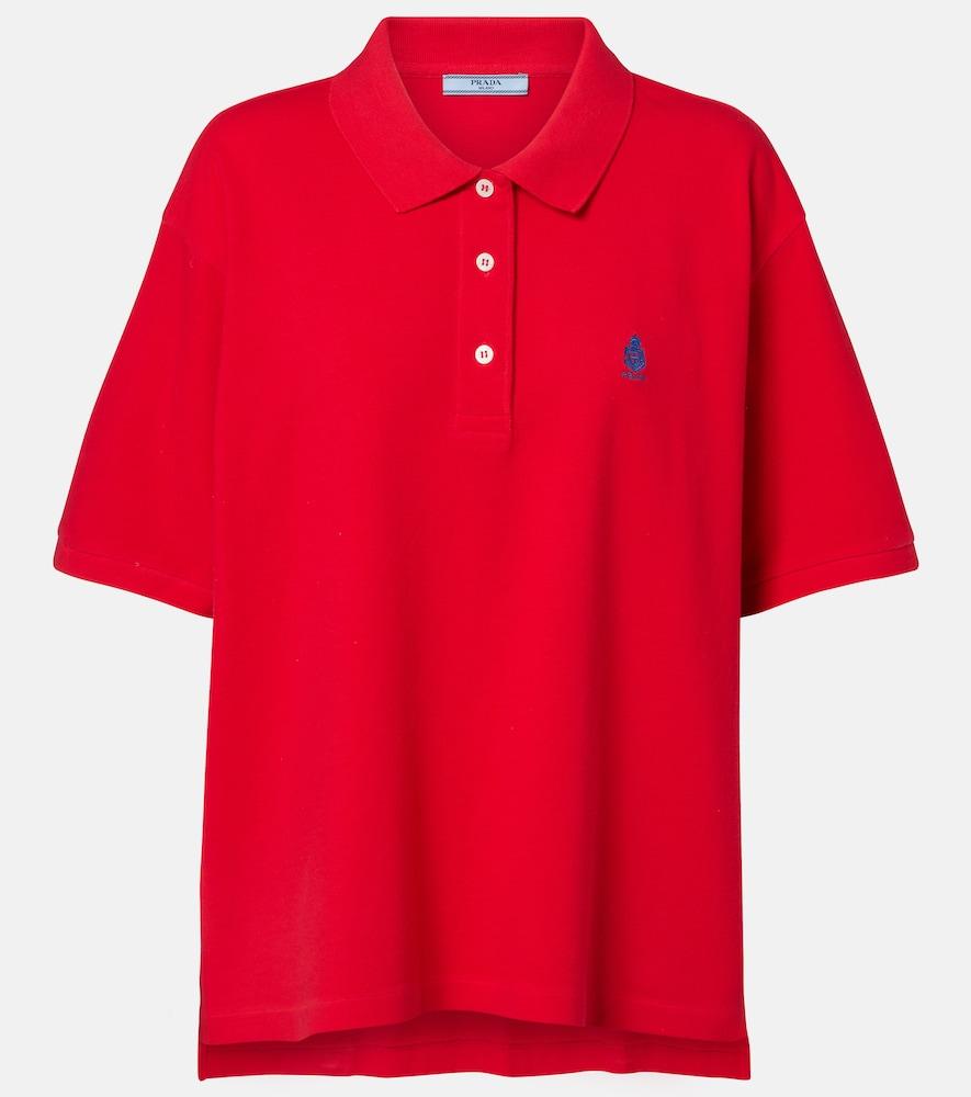 prada logo cotton piqué polo shirt