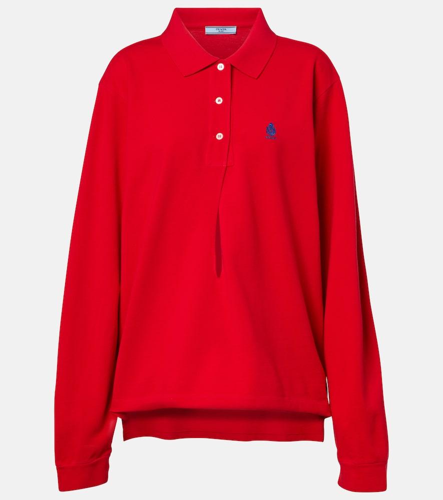 prada logo cotton piqué polo shirt