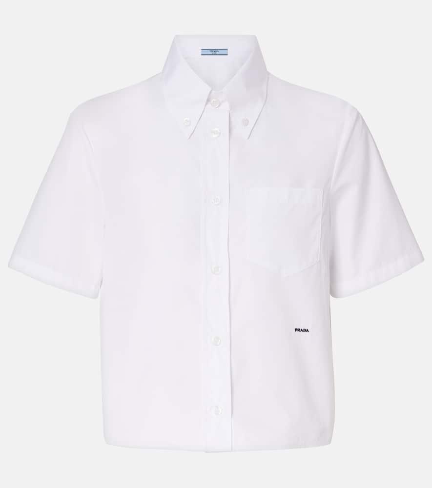 prada logo cotton poplin shirt