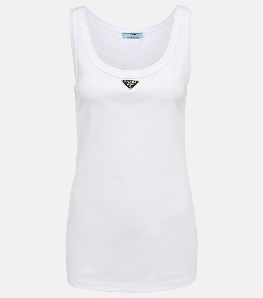 prada logo cotton tank top