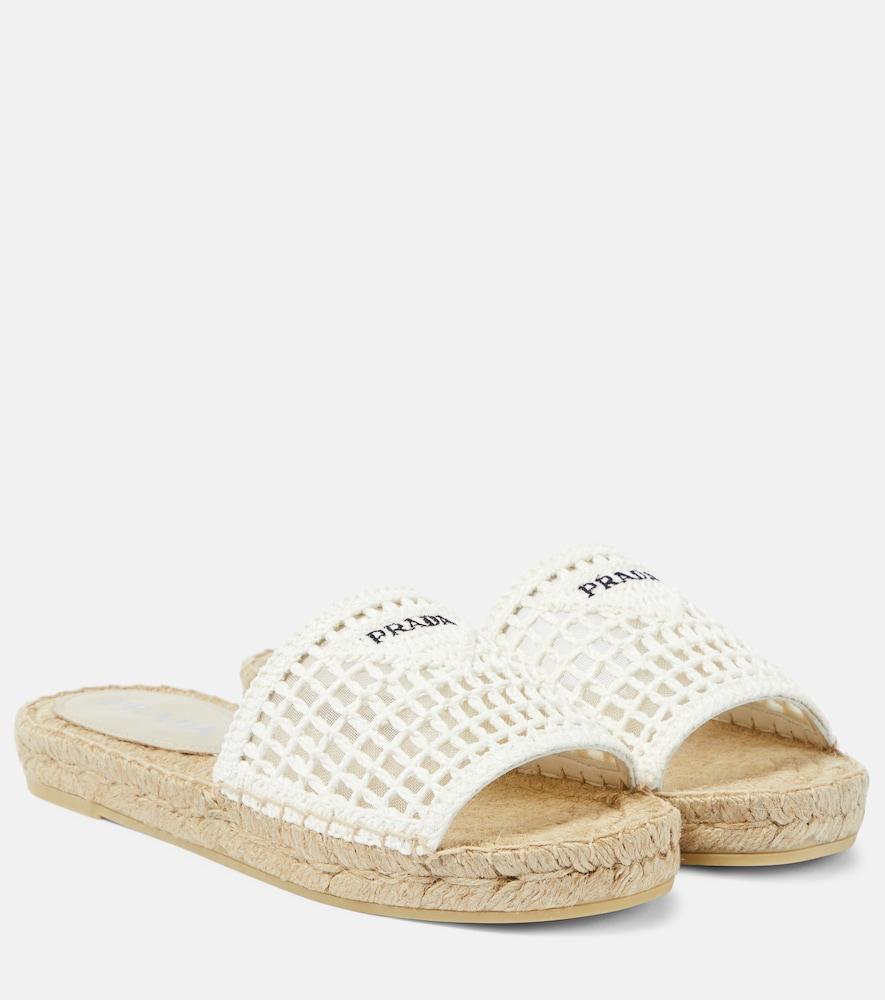 prada logo crochet espadrilles