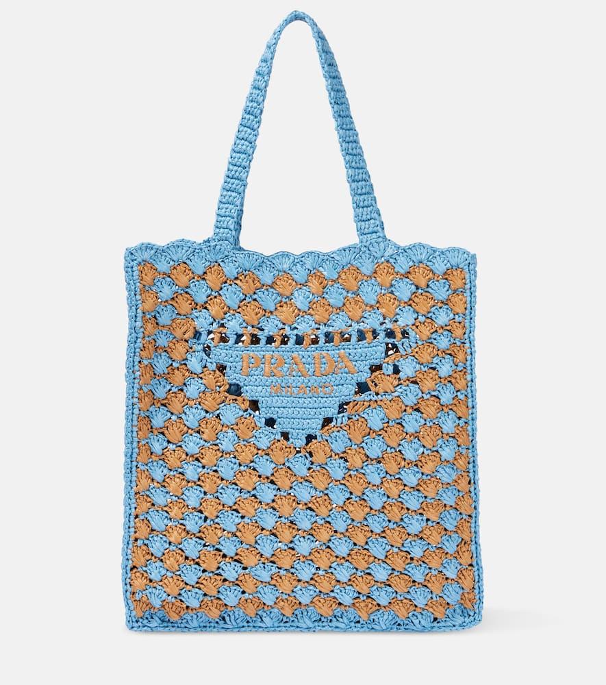 prada logo crochet shopper