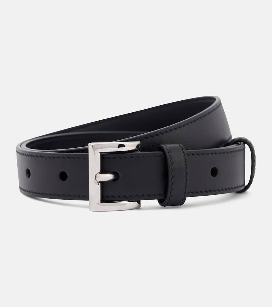 prada logo leather belt