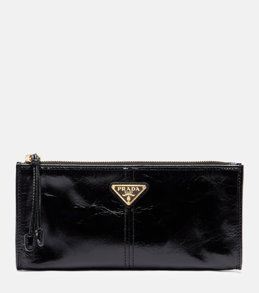 prada logo leather pouch
