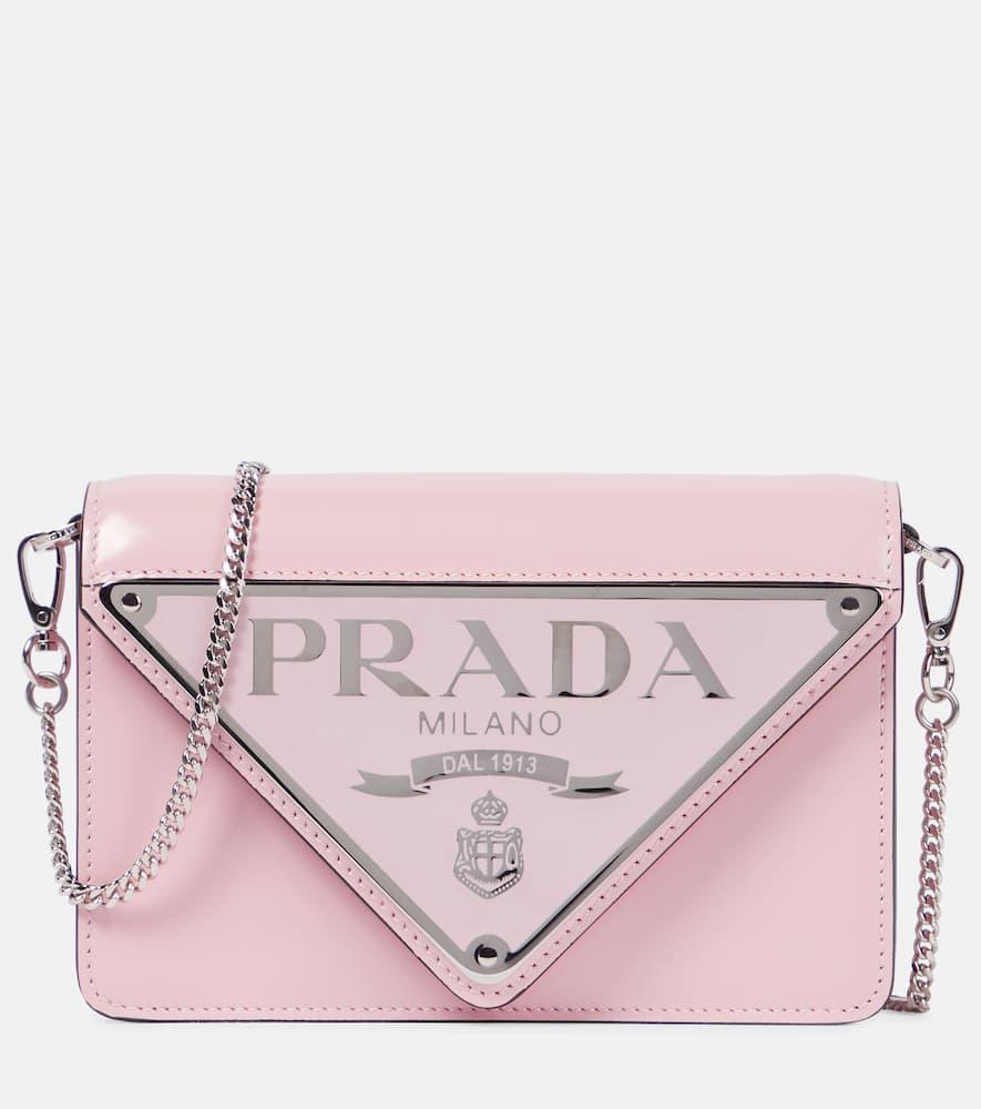 prada logo leather shoulder bag
