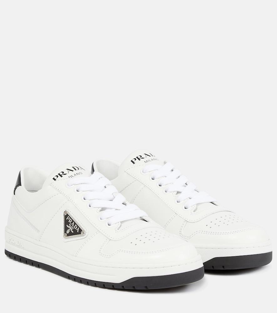 prada logo leather sneakers