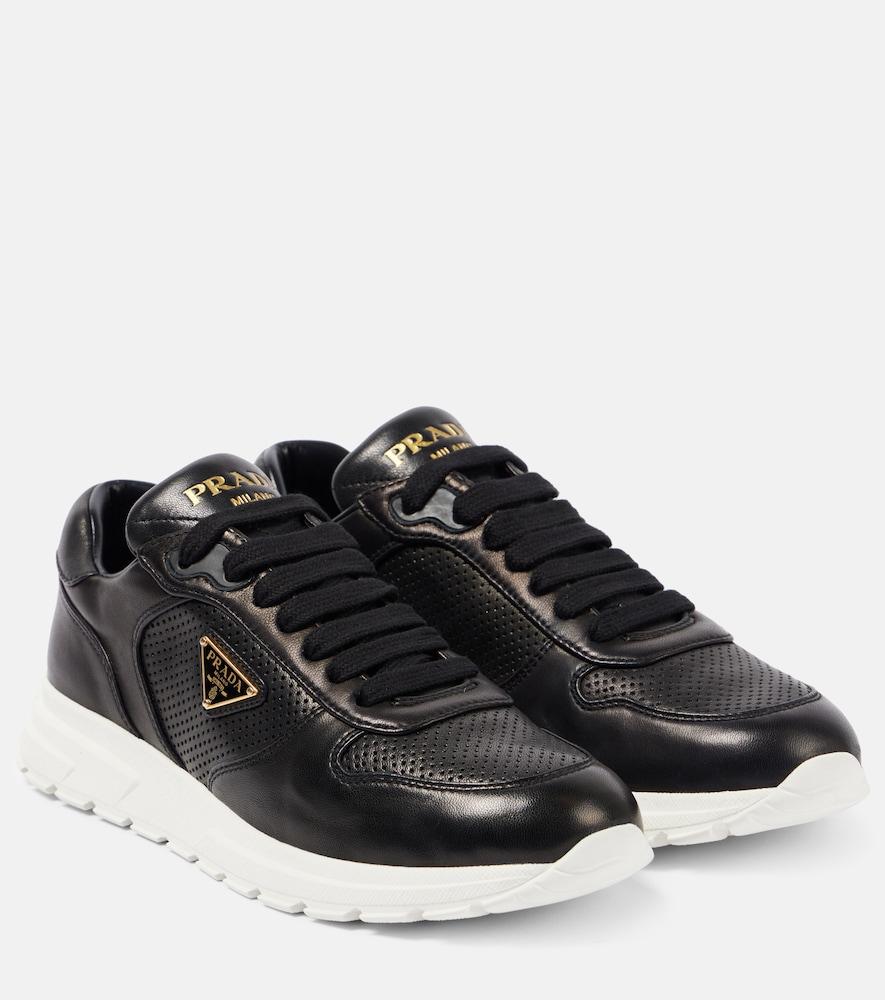 prada logo leather sneakers