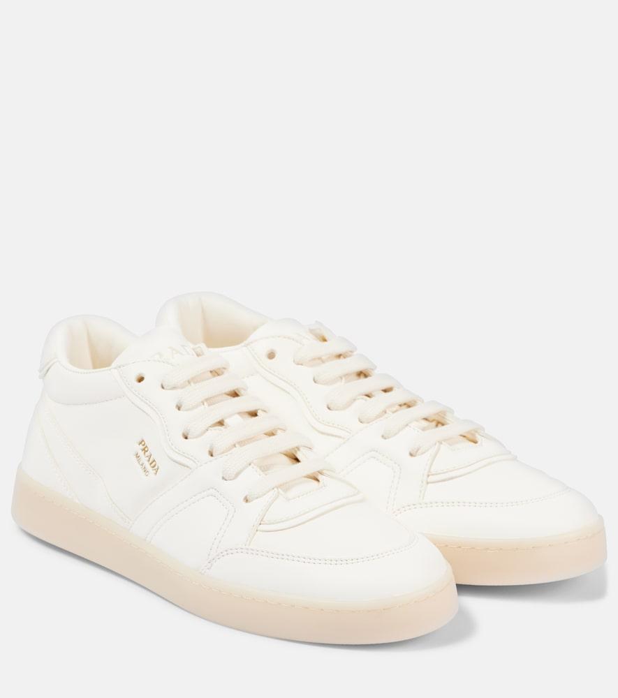 prada logo leather sneakers