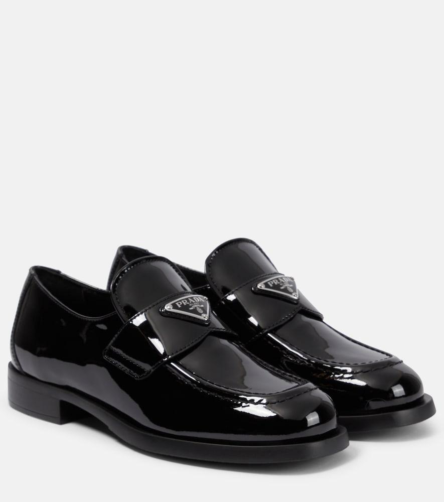 prada logo patent leather loafers