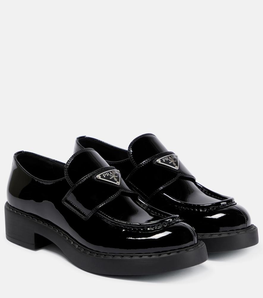 prada logo patent leather loafers