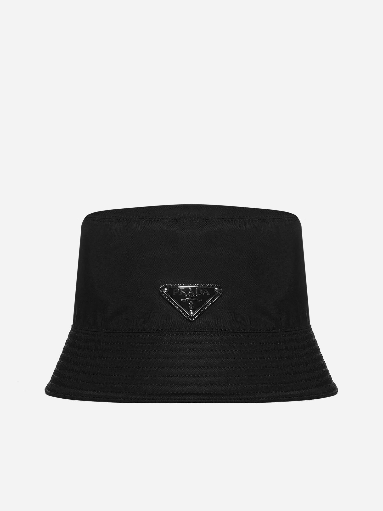 prada logo-plaque re-nylon bucket hat