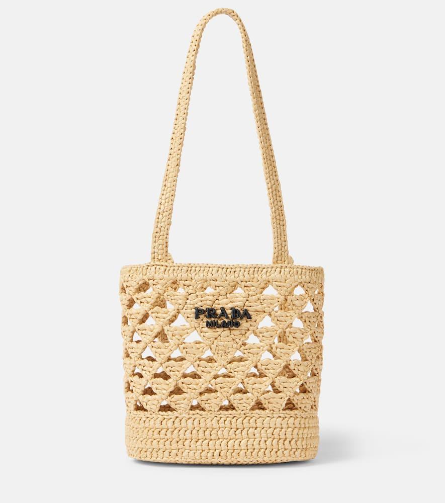prada logo raffia