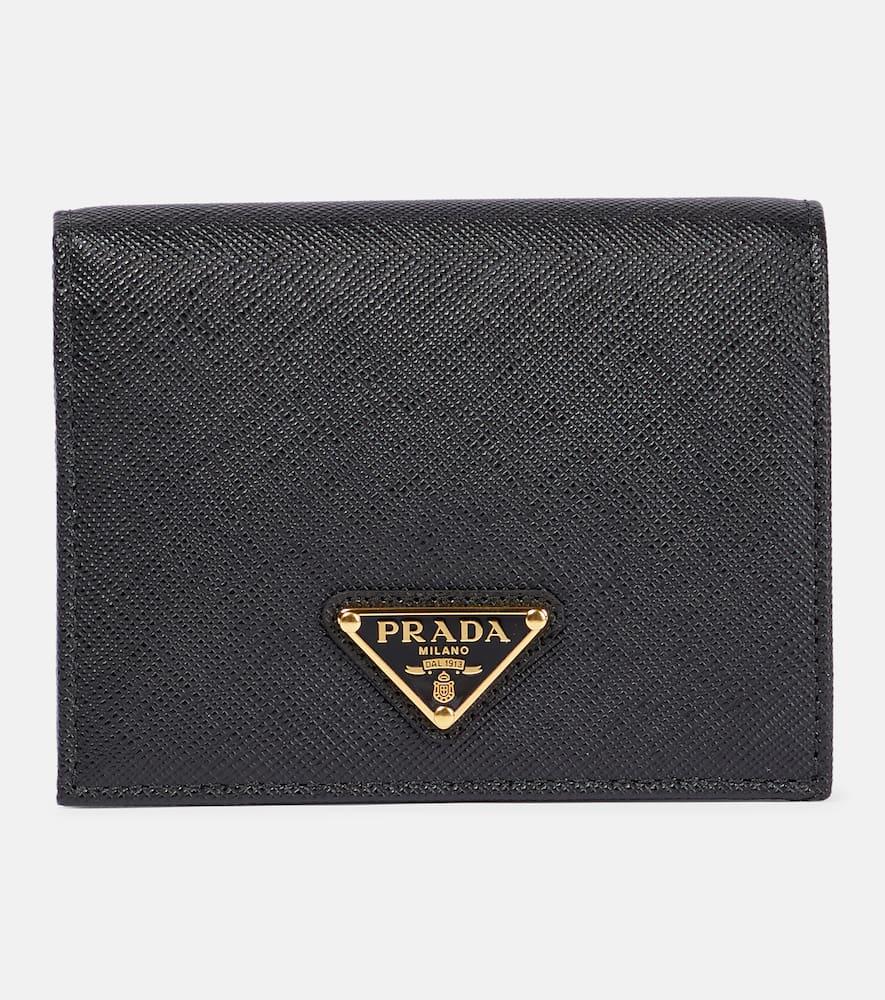 prada logo saffiano leather wallet