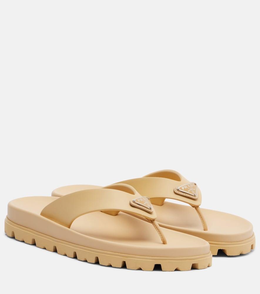 prada logo thong sandals