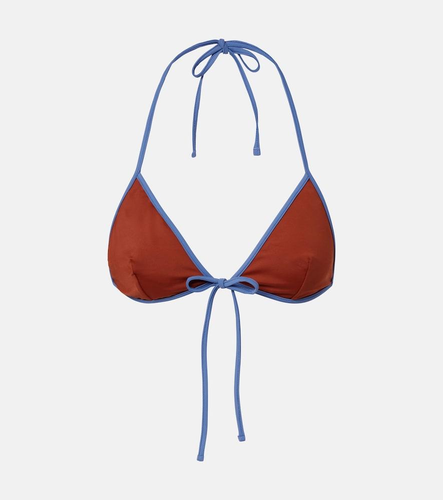 prada logo triangle bikini top