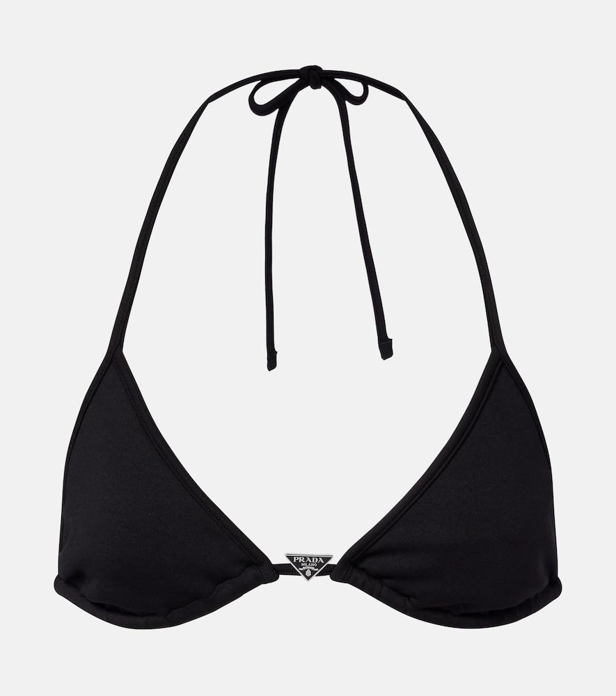 prada logo triangle bikini top