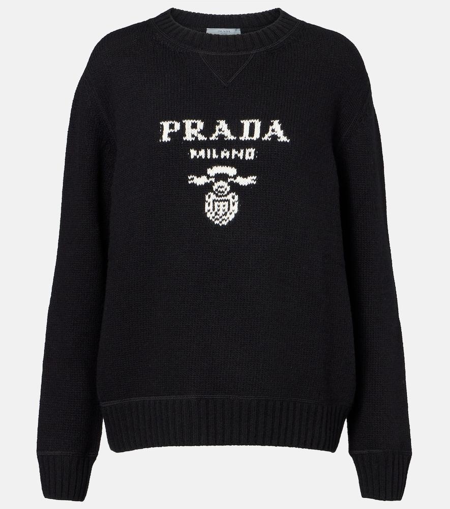 prada logo wool and cashmere sweater