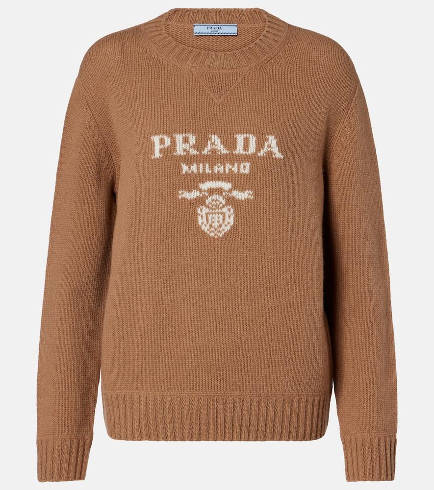 prada logo wool and cashmere sweater