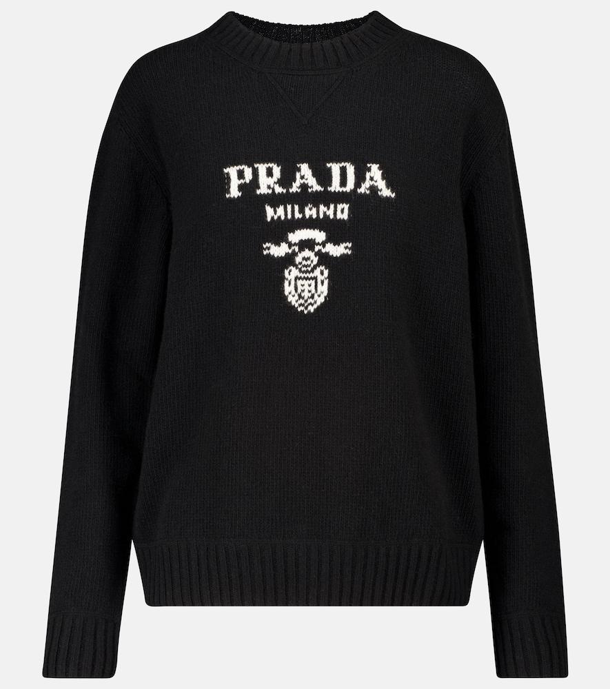 prada logo wool and cashmere sweater