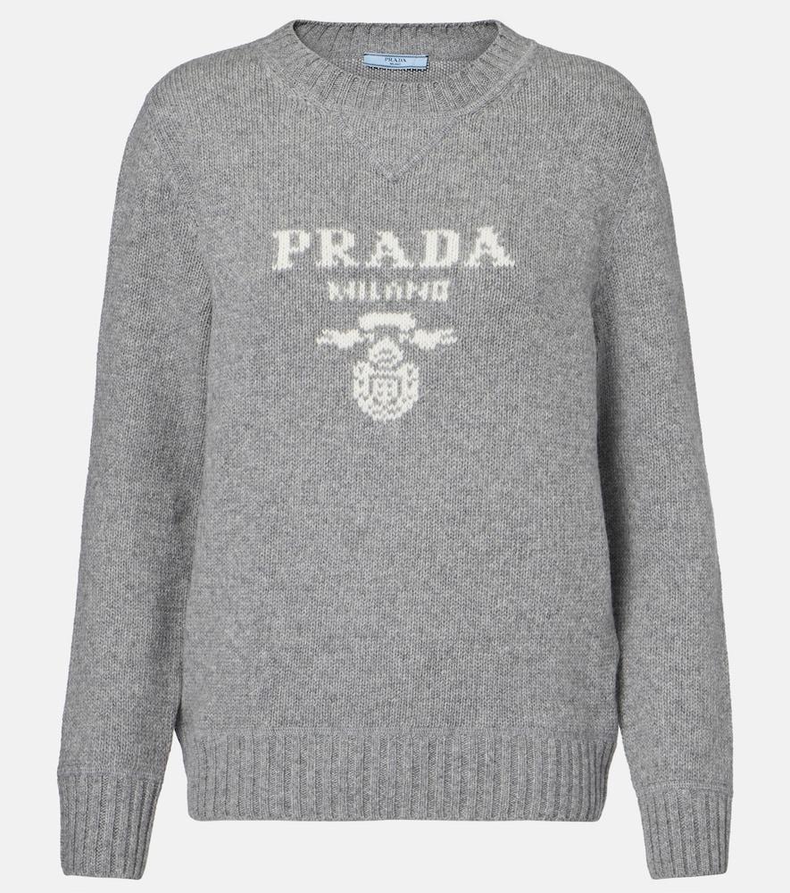 prada logo wool and cashmere sweater