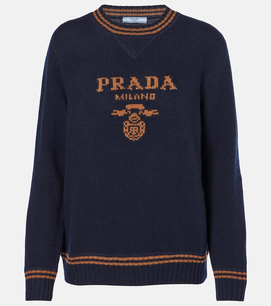 prada logo wool and cashmere sweater