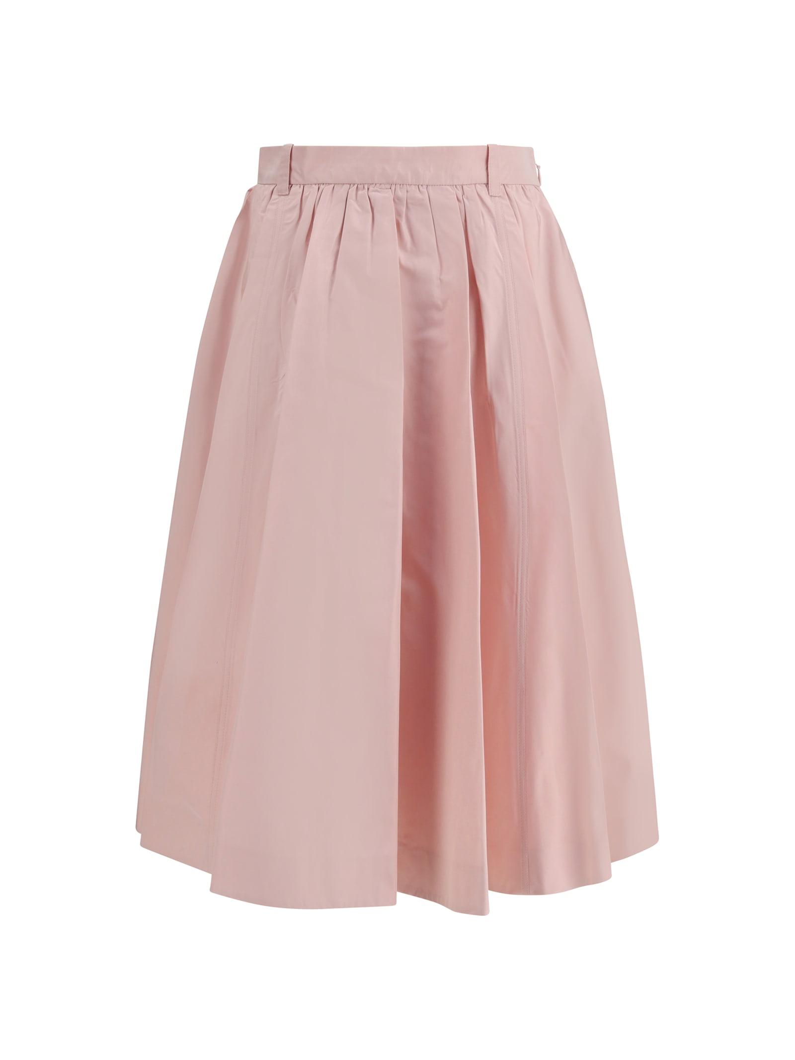 prada long silk skirt