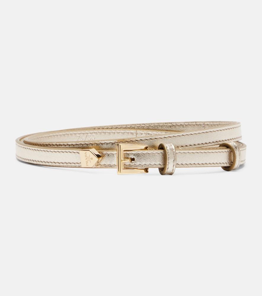 prada metallic leather belt