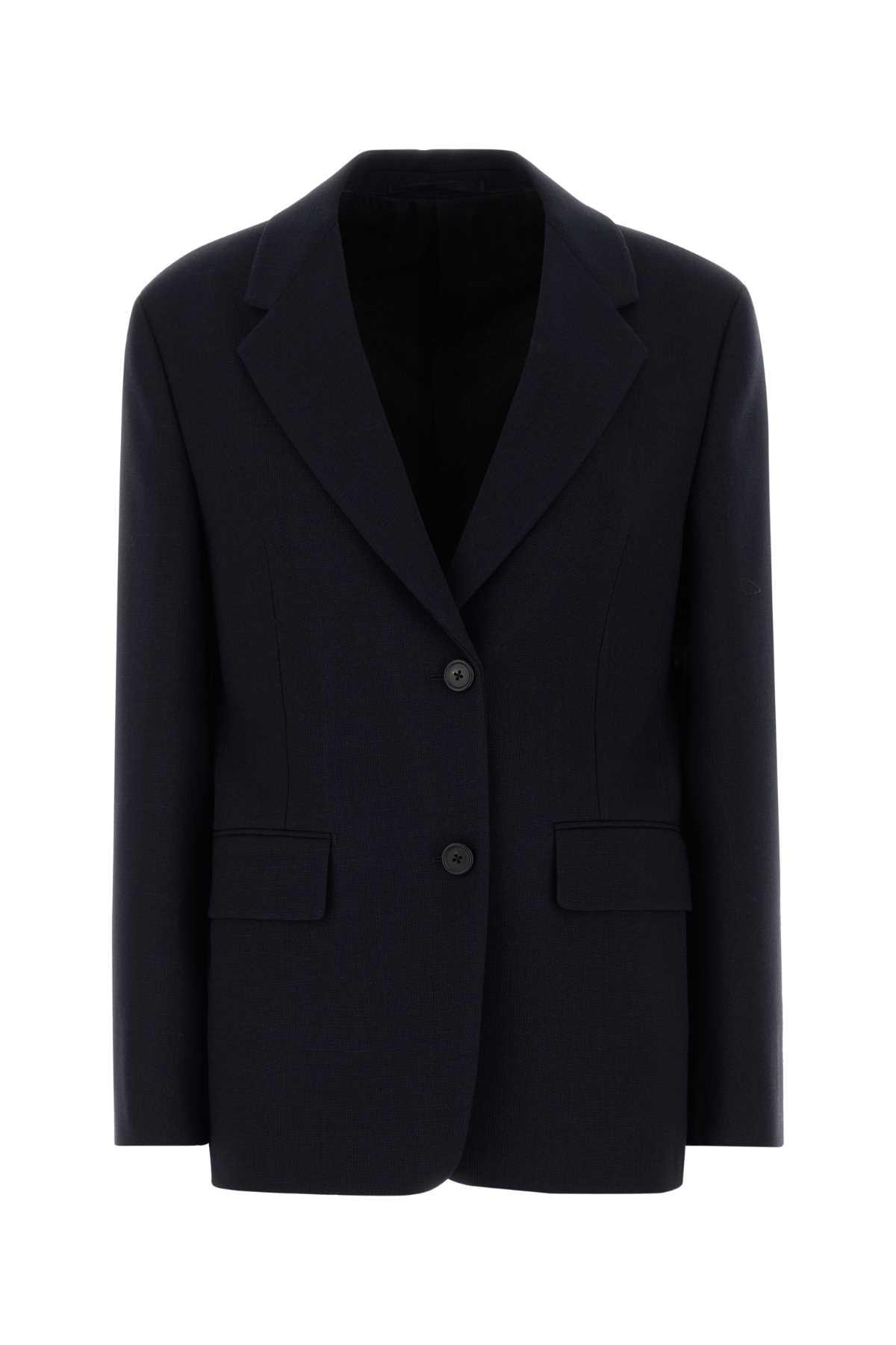 prada midnight blue wool blazer