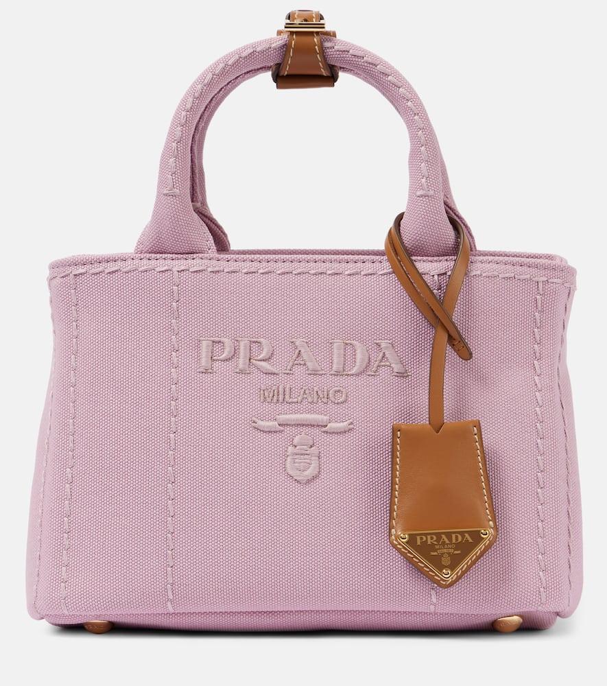 prada mini canvas shoulder bag