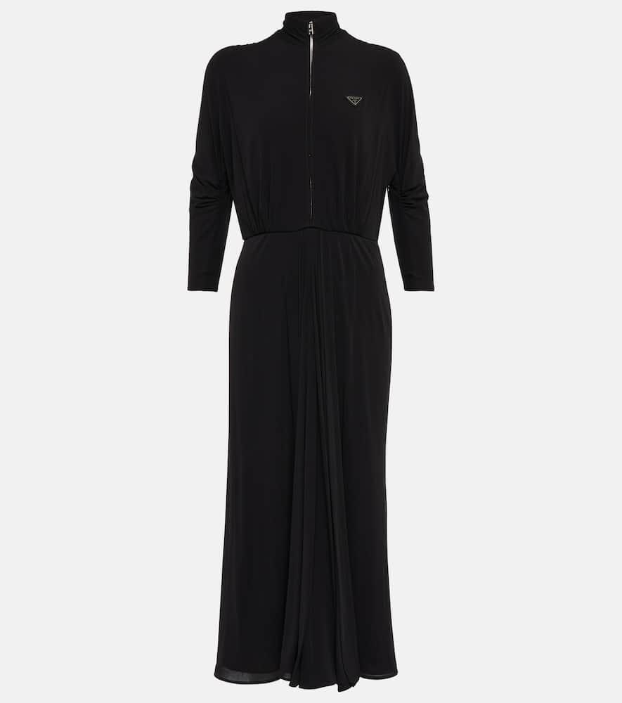prada mockneck midi dress