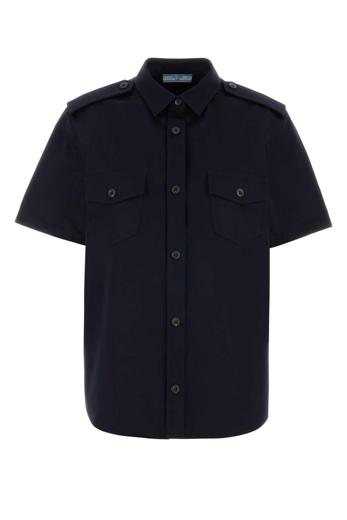 prada navy blue cotton shirt