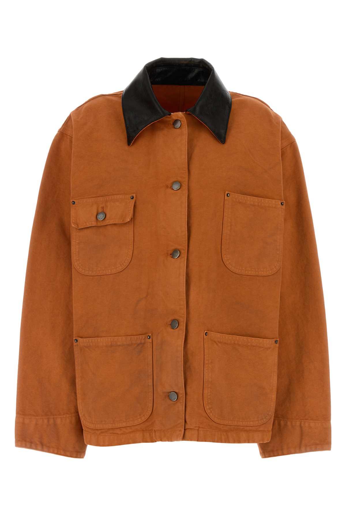 prada orange denim jacket
