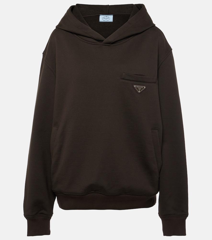 prada oversized cotton hoodie