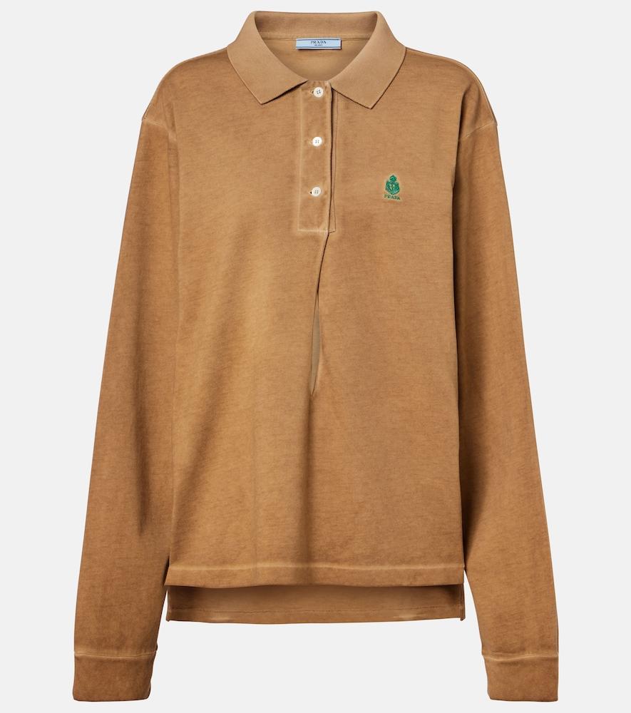 prada oversized cotton piqué polo shirt