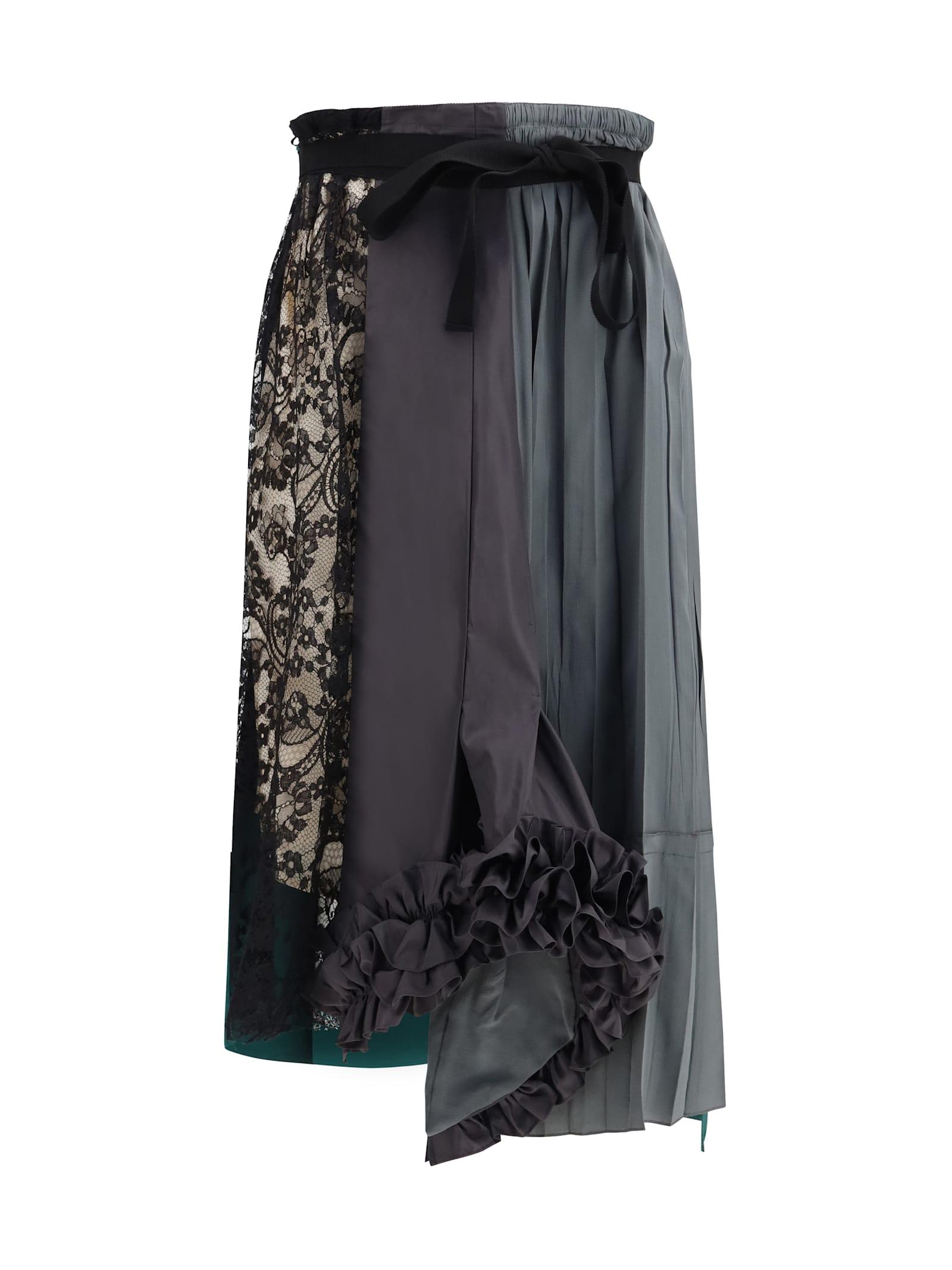 prada patchwork midi skirt with panel construction