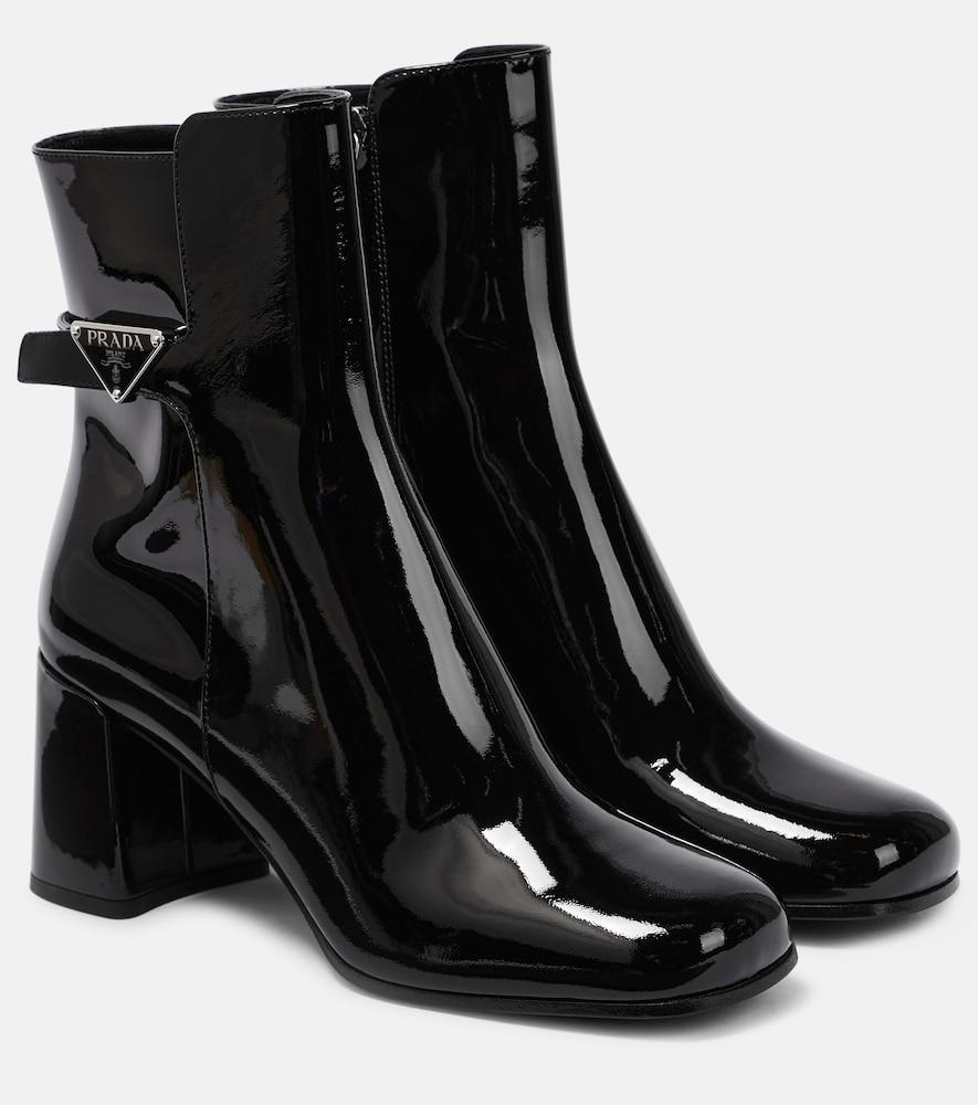 prada patent leather ankle boots