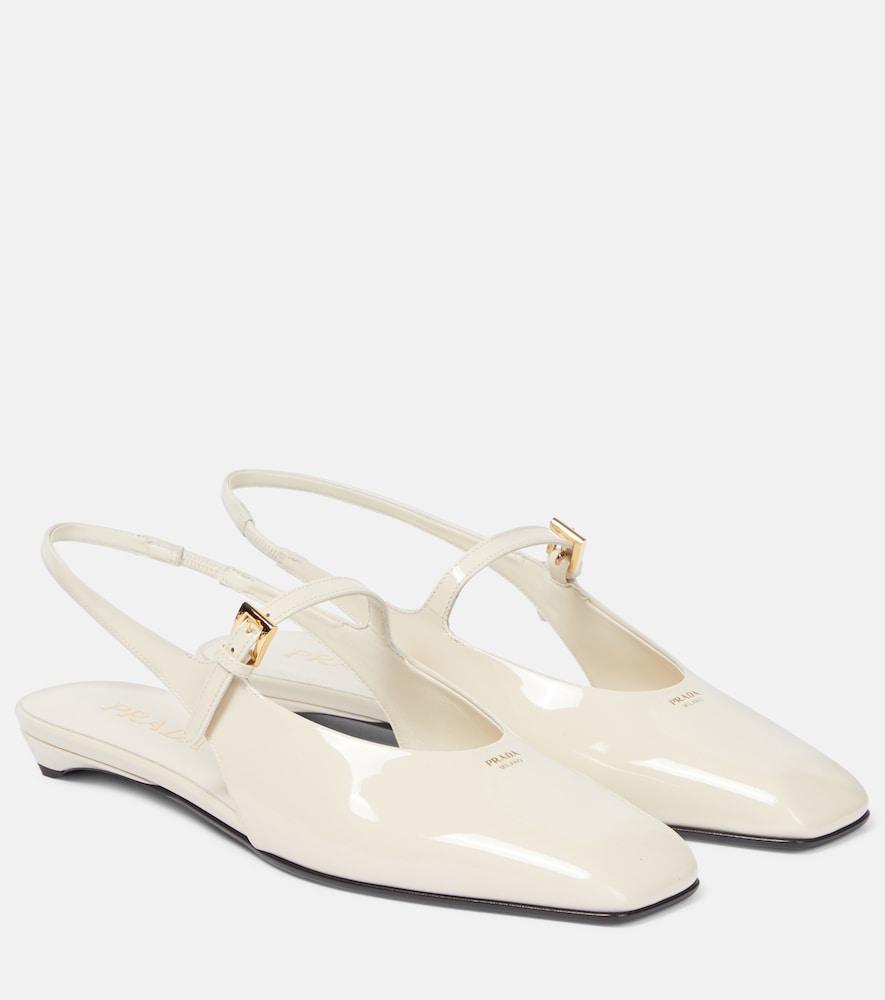prada patent leather slingback flats