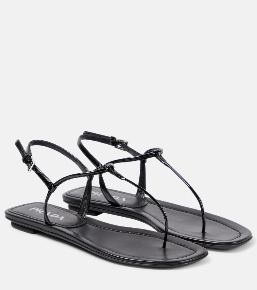 prada patent leather thong sandals
