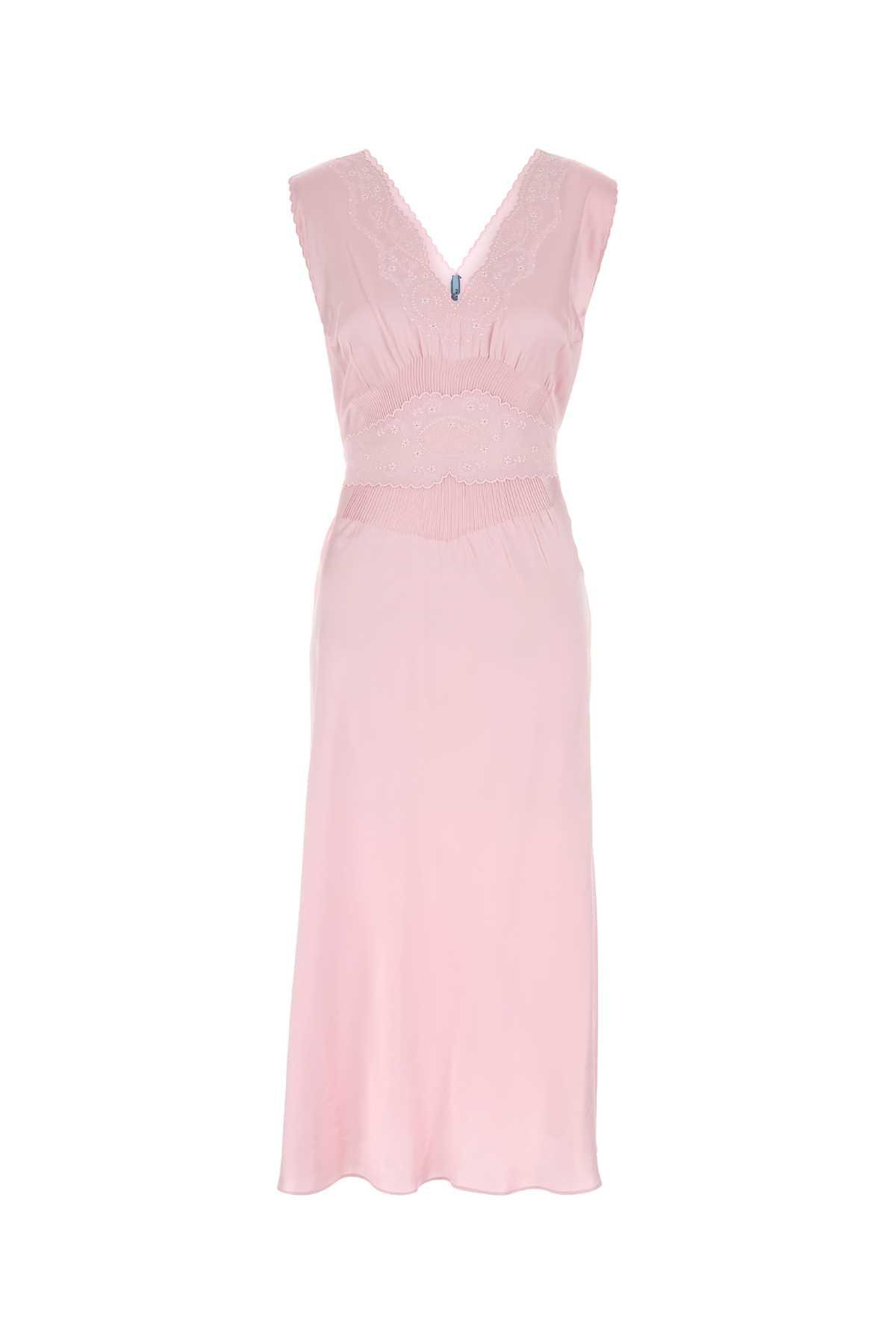 prada pink satin dress